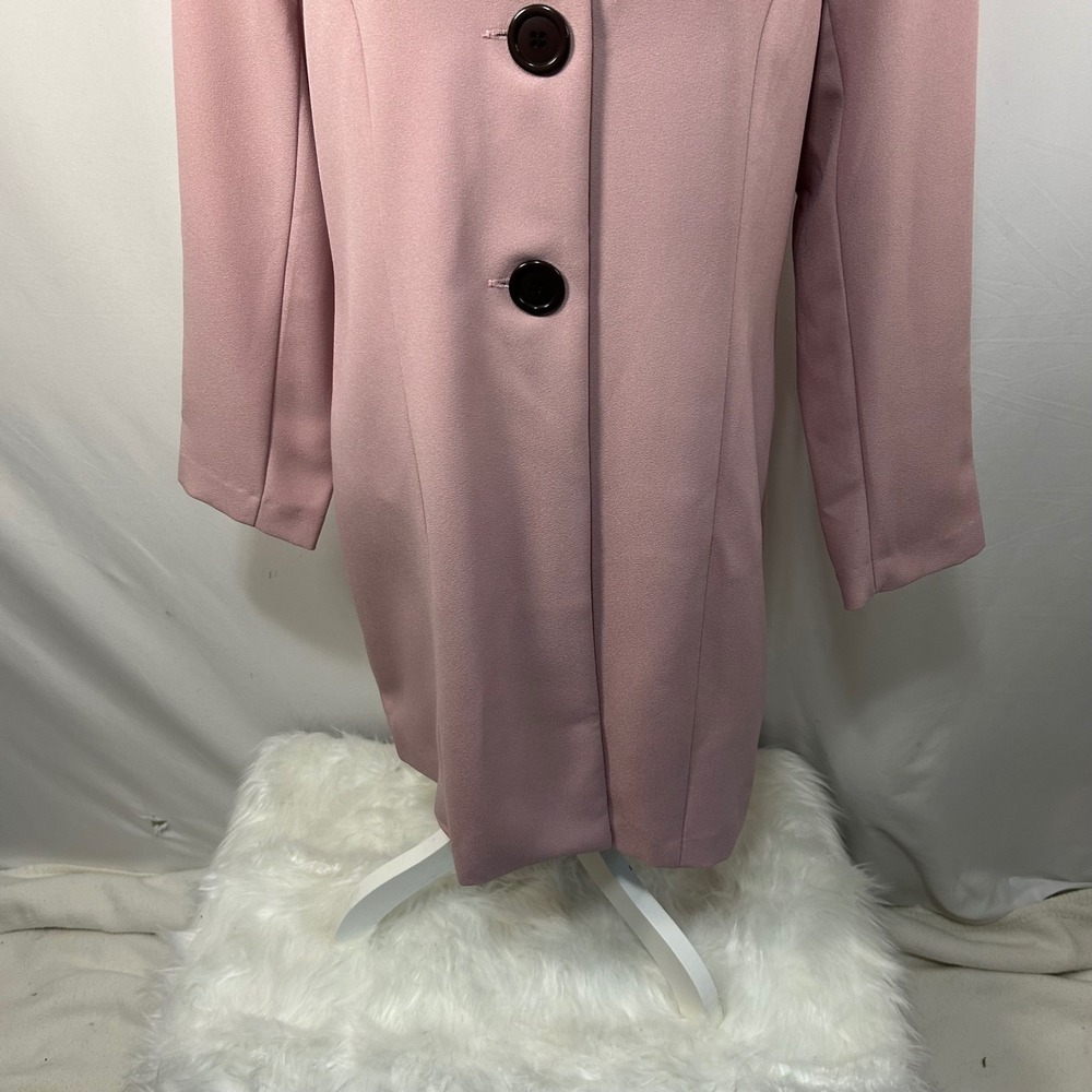 Wear Abouts Women's Pink Coat Jacket 3 Button‎ Front Square Neck Career Casual - Picture 4 of 9